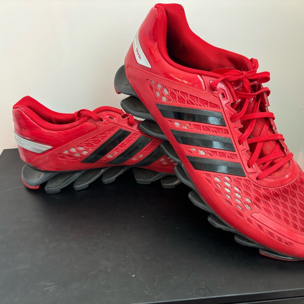 adidas Red Athletic Shoes with Black Accents